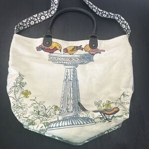 Anthropologie Nest Canvas Bird Tote